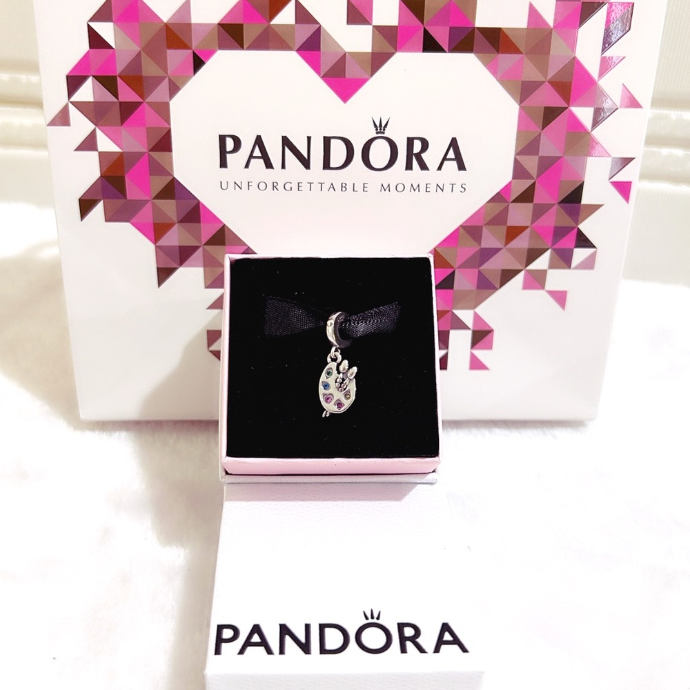 PANDORA Artist's Palette Dangle Charm w/box - Picture 9 of 9